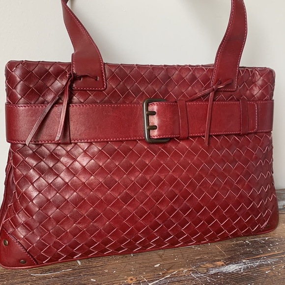 Woven Leather Handbag - Picture 2 of 12